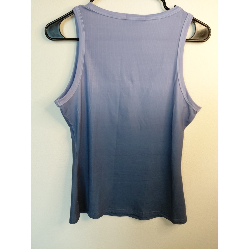NWT Flamingals Womens Purple Ombre Snap Front Tank Top Sleeveless Shirt Size M - Picture 3 of 6